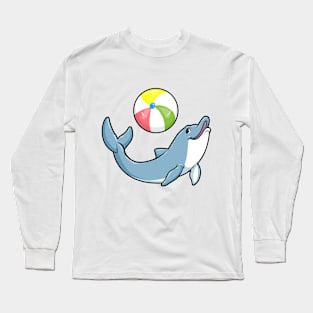 Dolphin at Swimming with Water polo Long Sleeve T-Shirt